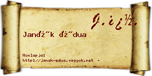 Janák Édua névjegykártya